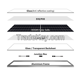 M10 MBB,N-Tpye TopCon 156 half cells 610W-630W  bifacial solar module