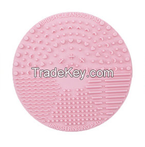 Silicone Makeup Brush Scrubber Cleaner Mat,Portable Cosmetic Brush Cleaner with Suction Cup