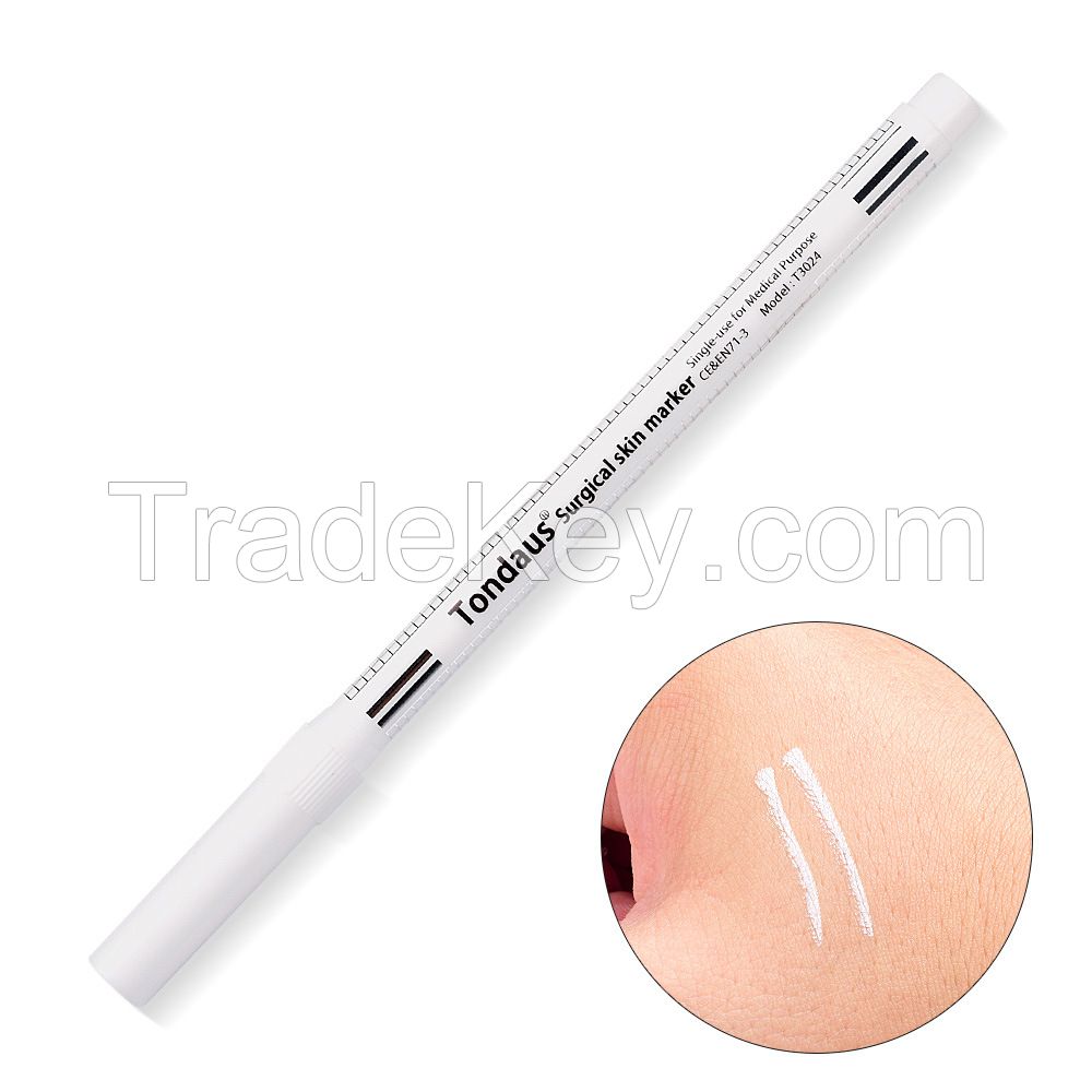 Tattoo Surgical Eyebrow Permanent Makeup Position Mark Tools Microblading White Marker Pen with Ruler