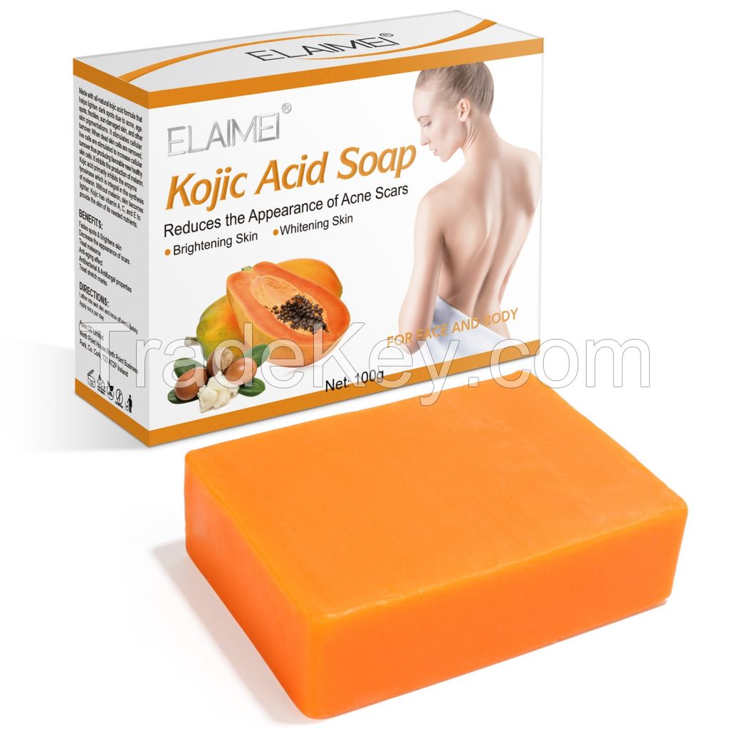 Papaya Extract Kojic Acid Soap Bar for Skin Lightening, Gentle Bath Soap Bar for Women