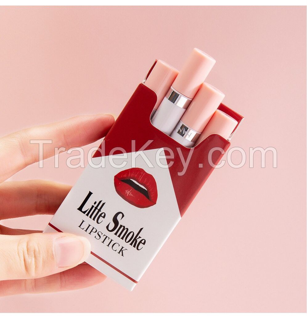 Smoke Pipe Lip Color Changing Lipstick Little Smoke Cigarette Matte Lipstick Lip Balm Set Kit for Women