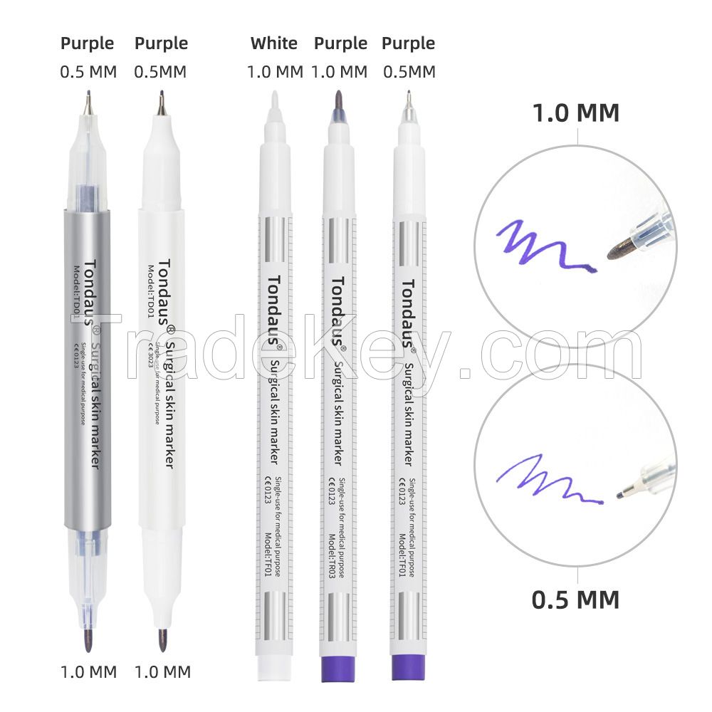 Professional Surgical Tip Skin Marker Pen Sterile Tattoo Stencil Markers Pen for Eyebrow,Lips,Skin