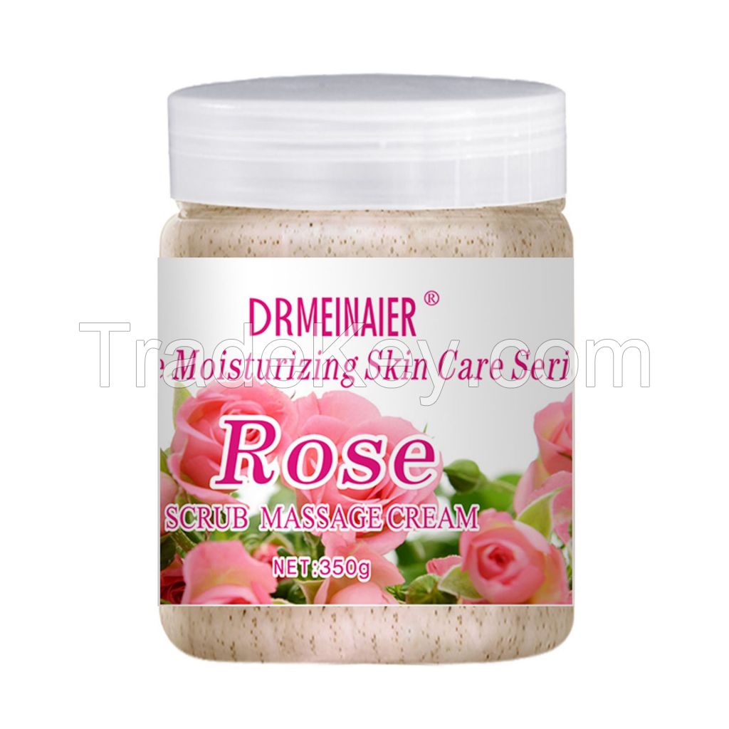 Rose Face Body Scrub Cream,Milk Almond Cleansing Exfoliating Bath Scrub