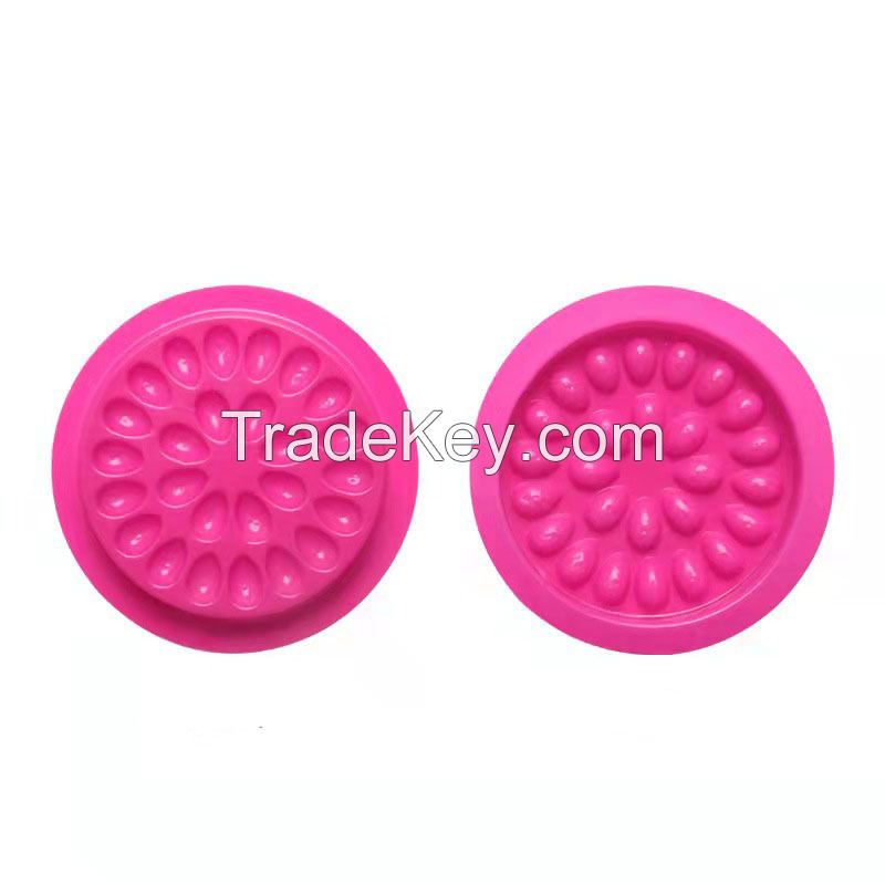 Disposable Adhesive Pallet,Plastic Flower Shape Glue Pad False Eyelashes Glue Holder