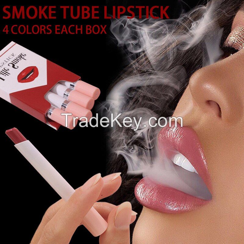 Smoke Pipe Lip Color Changing Lipstick Little Smoke Cigarette Matte Lipstick Lip Balm Set Kit for Women