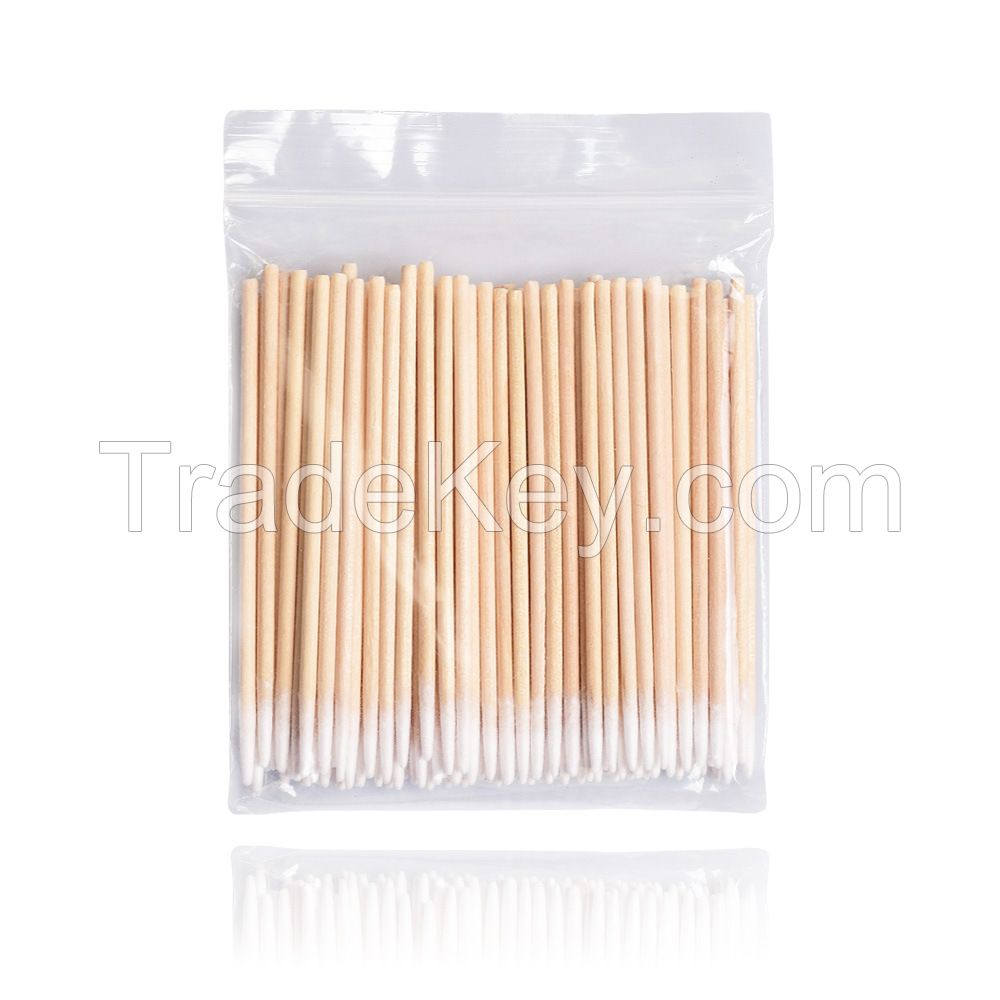 Disposable Wooden Cotton Swab 7CM Single Pointed Head Cotton Swab for Tattoo and Microblading for Makeup