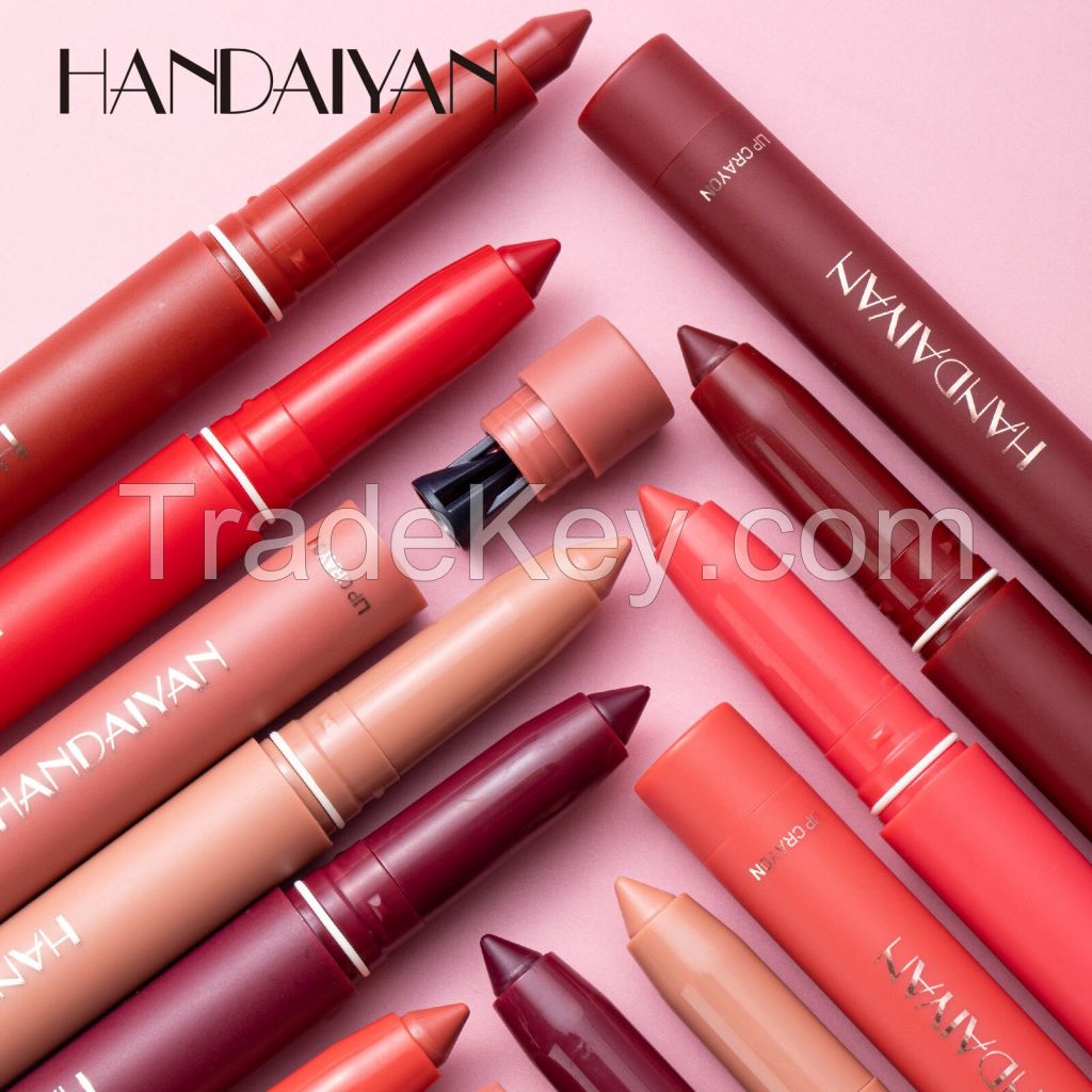 Non-Stick Cup Lipstick Pencil Retractable Lip Crayon Twistable and Sharpenable Long Lasting Matte Lip Liner Pencil Set