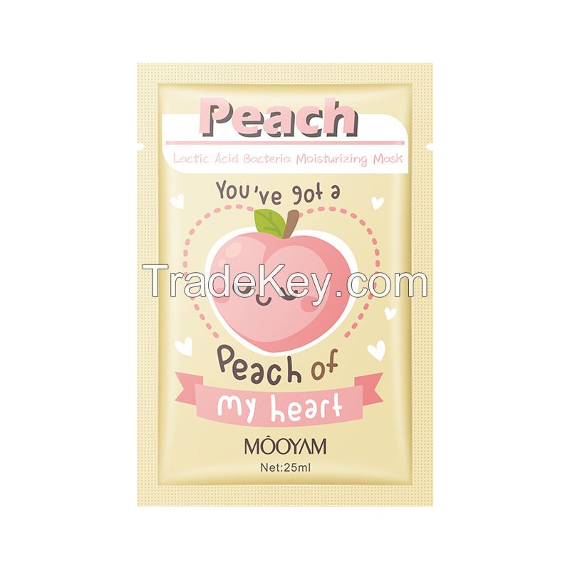 Water Peach Pearl Snail Full Face Facial Mask Sheet Moisturizing Shea Butter Oil Chamomile Hyaluronic Acid Korean Face Mask