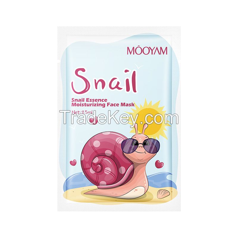 Water Peach Pearl Snail Full Face Facial Mask Sheet Moisturizing Shea Butter Oil Chamomile Hyaluronic Acid Korean Face Mask