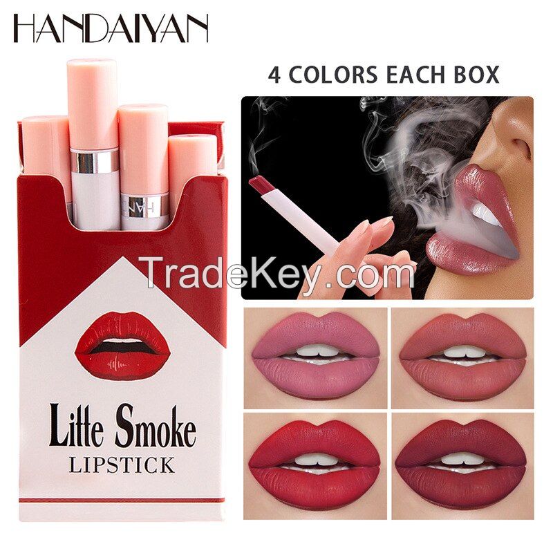 Smoke Pipe Lip Color Changing Lipstick Little Smoke Cigarette Matte Lipstick Lip Balm Set Kit for Women