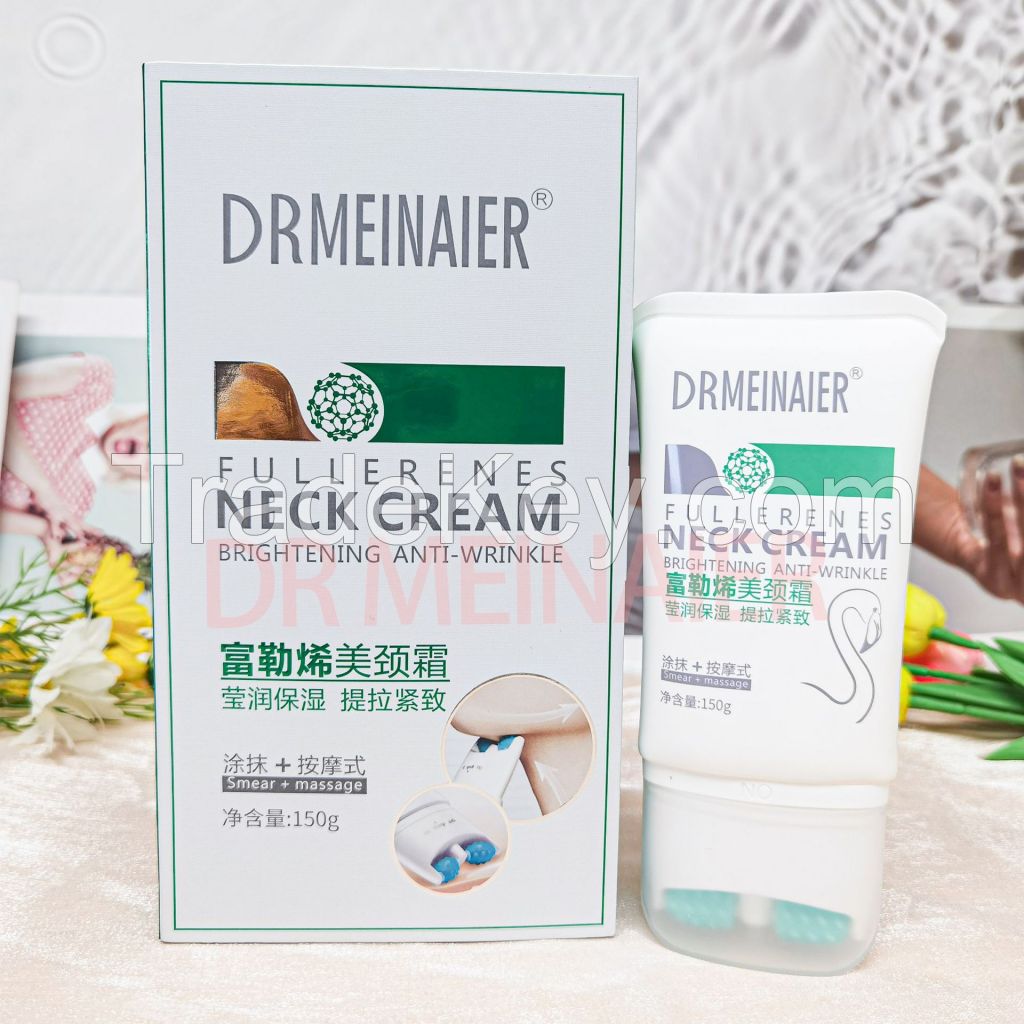 Anti-Wrinkle Neck Moisturizer Cream with Double Roller V-shaped Fullerenes for Firming and Lifting Massage