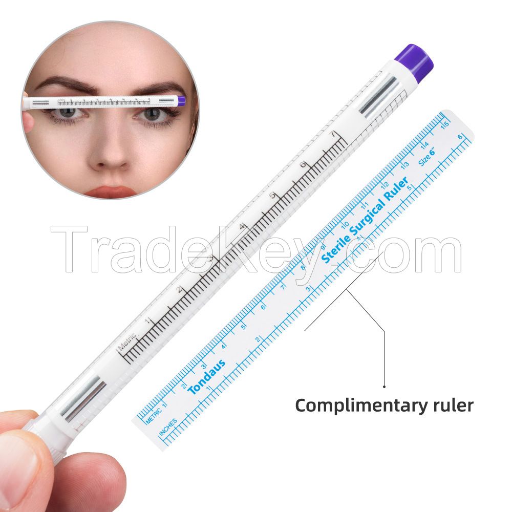 Professional Surgical Tip Skin Marker Pen Sterile Tattoo Stencil Markers Pen for Eyebrow,Lips,Skin