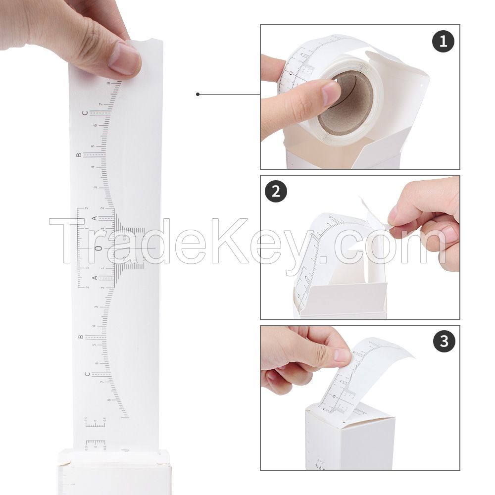 Eyebrow Ruler Sticker Disposable Adhesive Eyebrow Measurement Ruler for Tattoo Makeup Tool