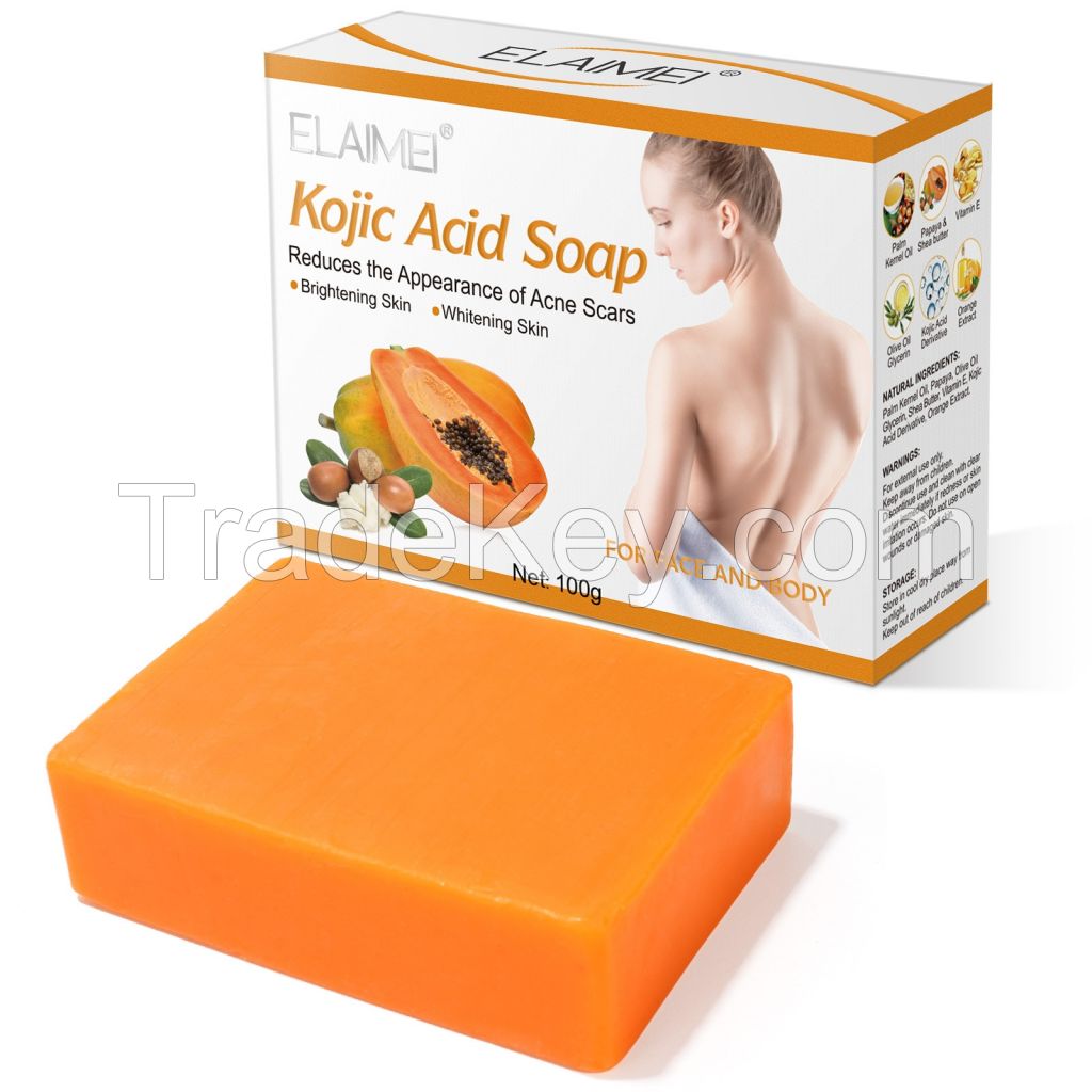 Papaya Extract Kojic Acid Soap Bar for Skin Lightening, Gentle Bath Soap Bar for Women