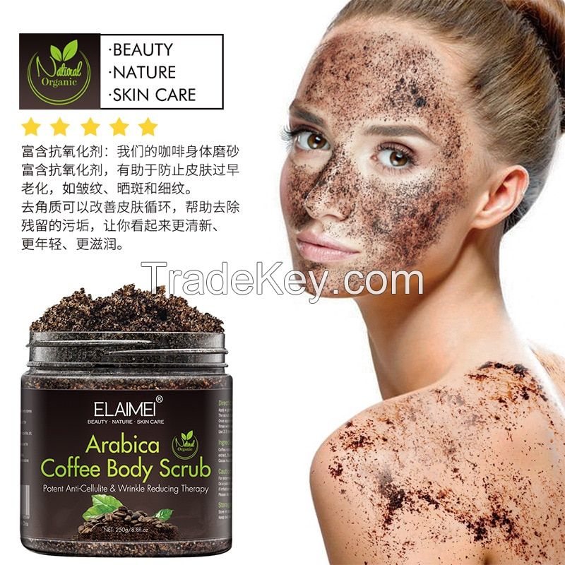 Non Toxic Arabica Coffee Body Scrub Exfoliator for Women Exfoliation and Moisturizing, Removes Dead Skin and Keratosis Pilaris