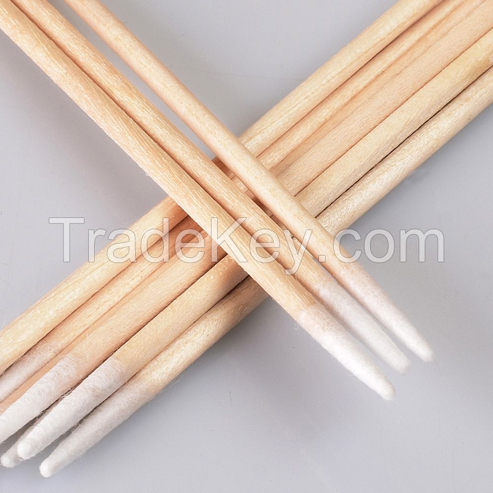 Disposable Wooden Cotton Swab 7CM Single Pointed Head Cotton Swab for Tattoo and Microblading for Makeup