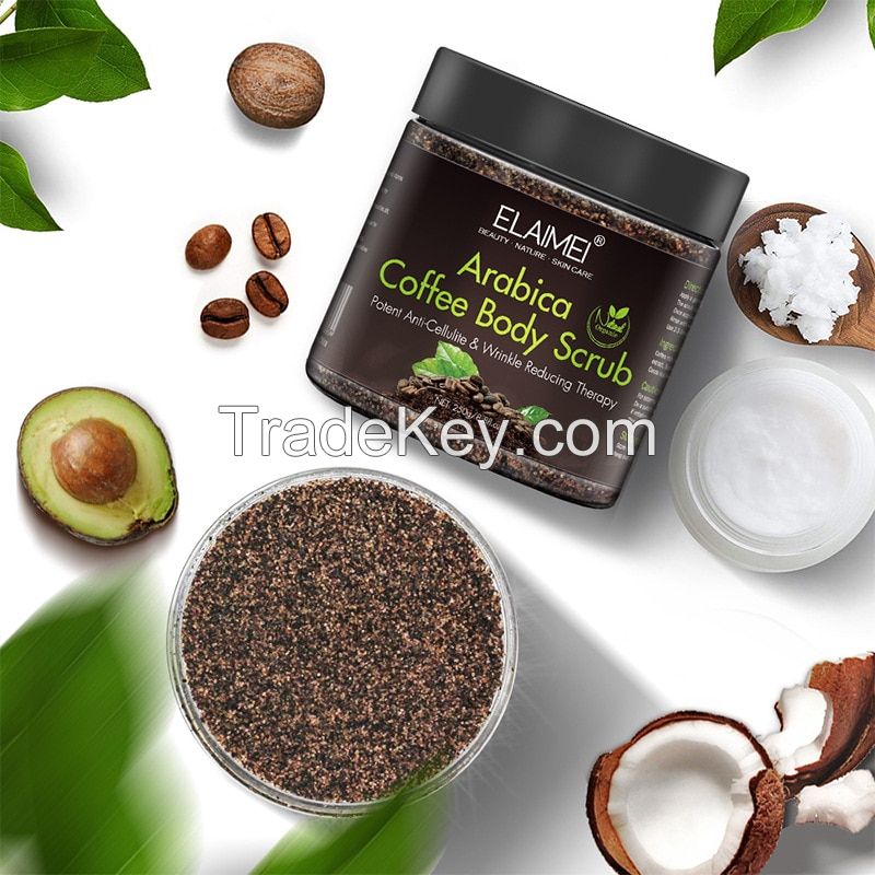 Non Toxic Arabica Coffee Body Scrub Exfoliator for Women Exfoliation and Moisturizing, Removes Dead Skin and Keratosis Pilaris