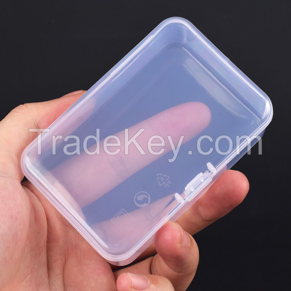 Small Clear Plastic Beads Storage Containers Box with Hinged Lid