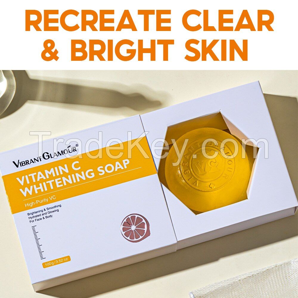 Hyperpigmentation Lightening Brightening Orange Vitamin C Whitening Soap Handmade Soap for Face and Body Cleansing