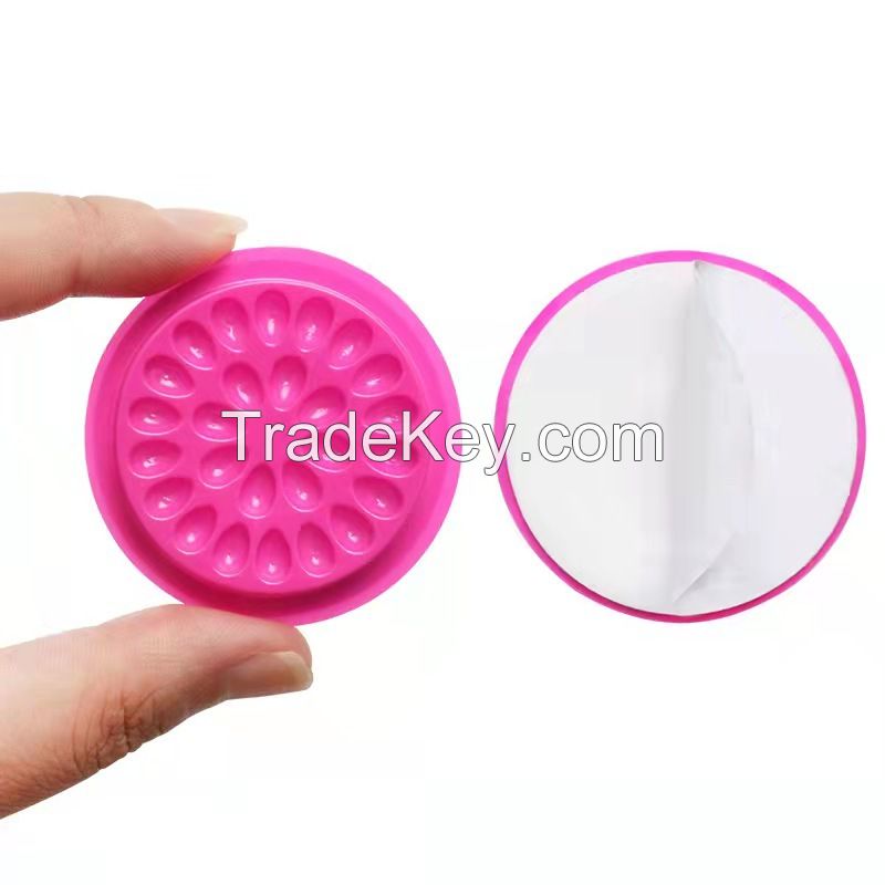 Disposable Adhesive Pallet,Plastic Flower Shape Glue Pad False Eyelashes Glue Holder