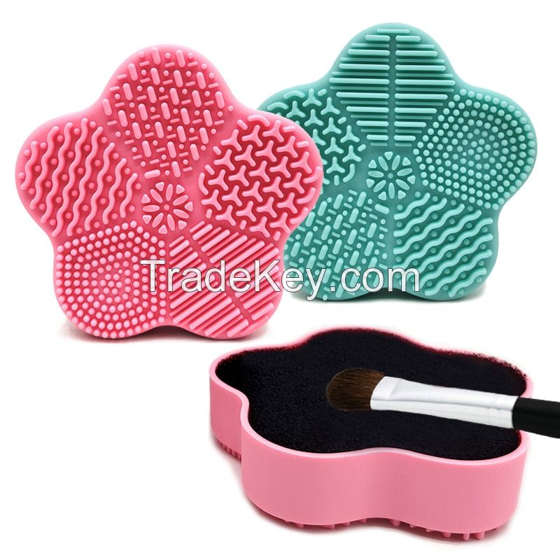 Silicone Makeup Brush Cleaning Mat Cosmetic Brush Cleaning Pad for Dry Brush Color Switch for Valentines Day