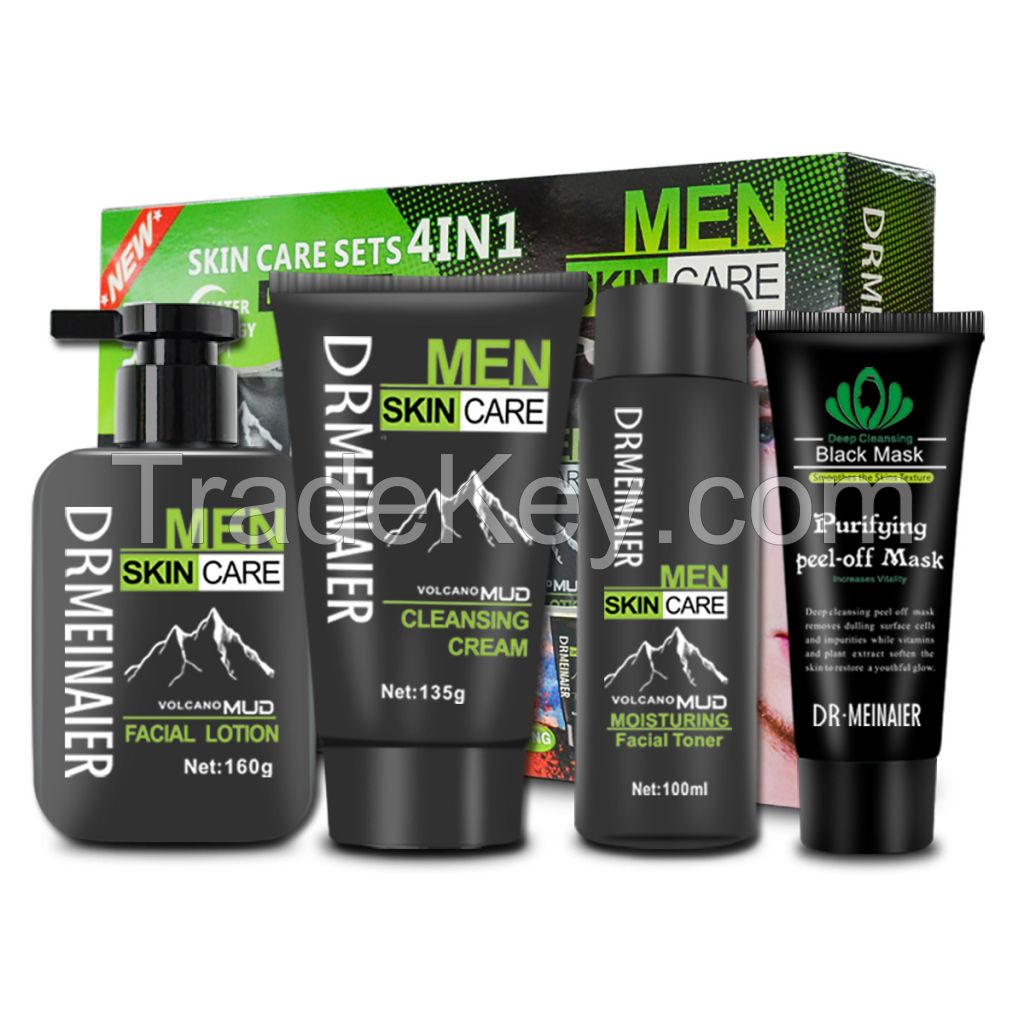 Men&#039;s Essential Skin Care Routine,Cleansing, Moisturizing, Brightening 4 IN 1 Facial Skin Care Set for Men