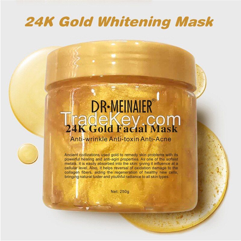 24K Gold Collagen Overnight Gel Facial Mask,Hydrating Moisturizing Anti Aging Body & Face Mask