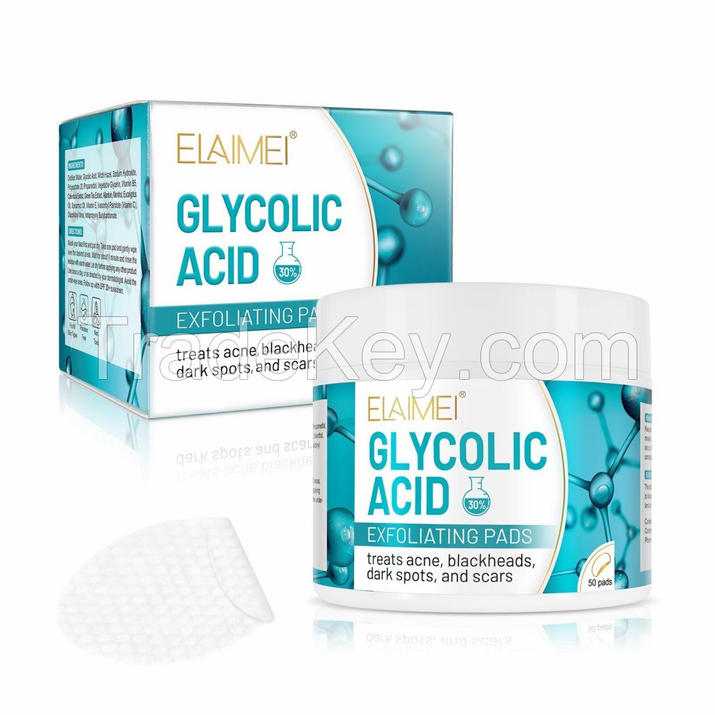 Glycolic Acid Resurfacing Peel Pads for Face,30% Salicylic Acid Cotton Pads To Remove Blackheads, Pimples and Acnes