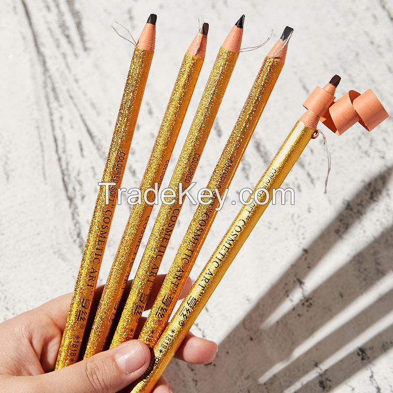 Long Lasting Eyebrow Pencil,Brow Tint Makeup Waterproof Golden Eye Brow Eyeliner Pen