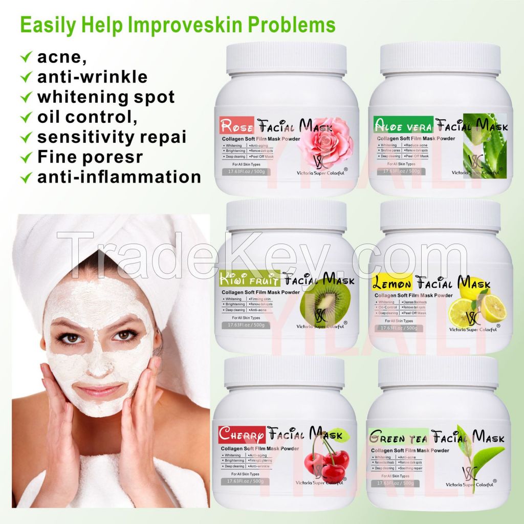 500g Moisturizing Hydrating Modeling Green Tea Face & Body Peel Off Mask Powder for Anti Aging