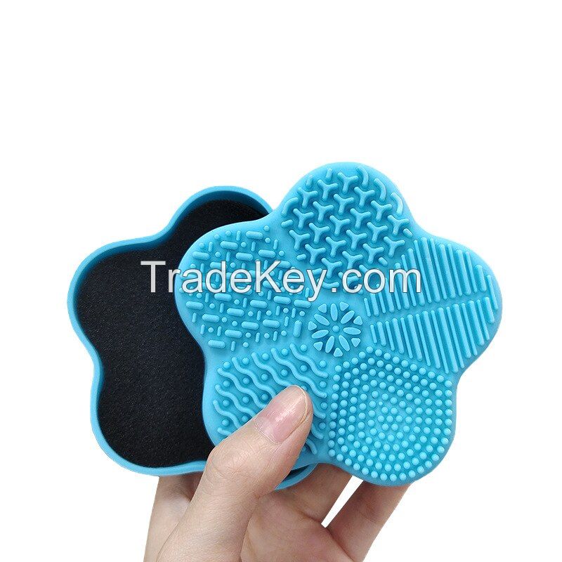 Silicone Makeup Brush Cleaning Mat Cosmetic Brush Cleaning Pad for Dry Brush Color Switch for Valentines Day