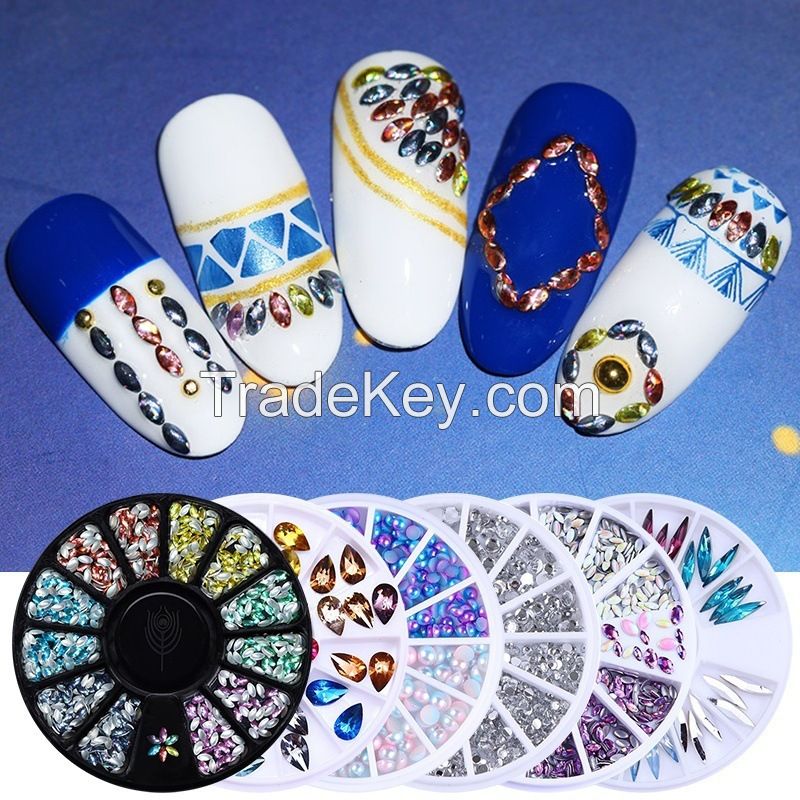 Manicure Decoration Accessories Disc Nail Glitter Rhinestone Crystal Gems Jewelry Bead