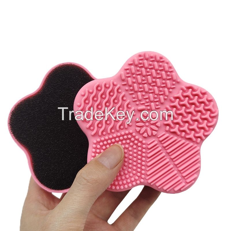 Silicone Makeup Brush Cleaning Mat Cosmetic Brush Cleaning Pad for Dry Brush Color Switch for Valentines Day