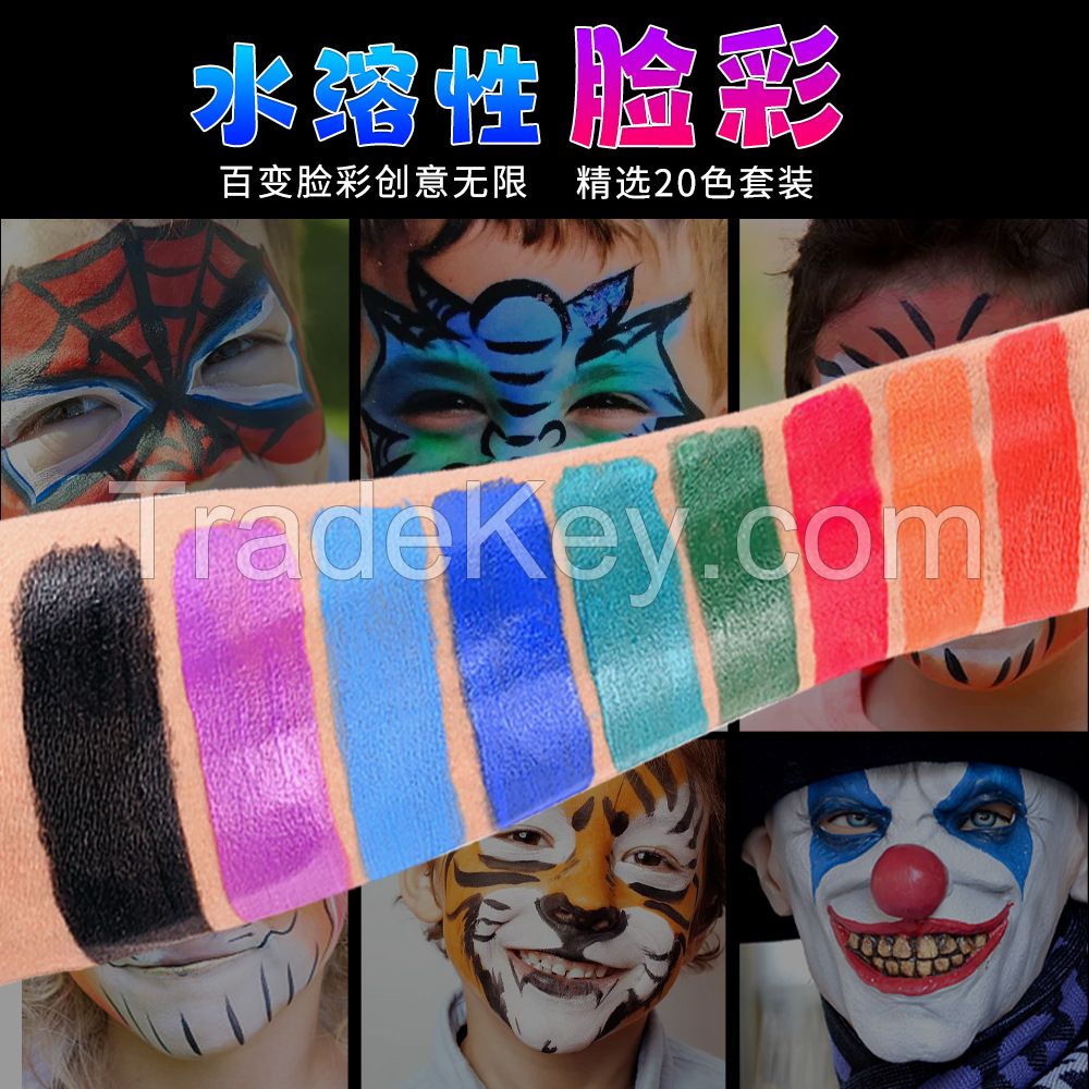 Professional Halloween Makeup Kit Non Toxic Water Activated Face Painting Kit for Kids