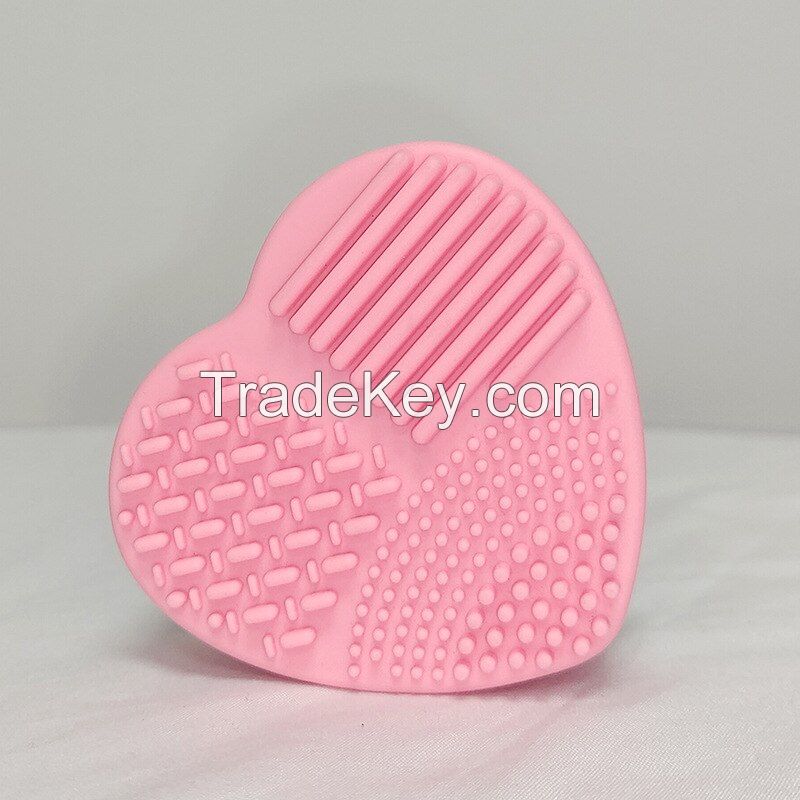 Silicone Makeup Brush Cleaning Mat Cosmetic Brush Cleaning Pad for Dry Brush Color Switch for Valentines Day