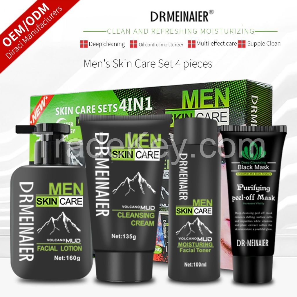 Men&#039;s Essential Skin Care Routine,Cleansing, Moisturizing, Brightening 4 IN 1 Facial Skin Care Set for Men