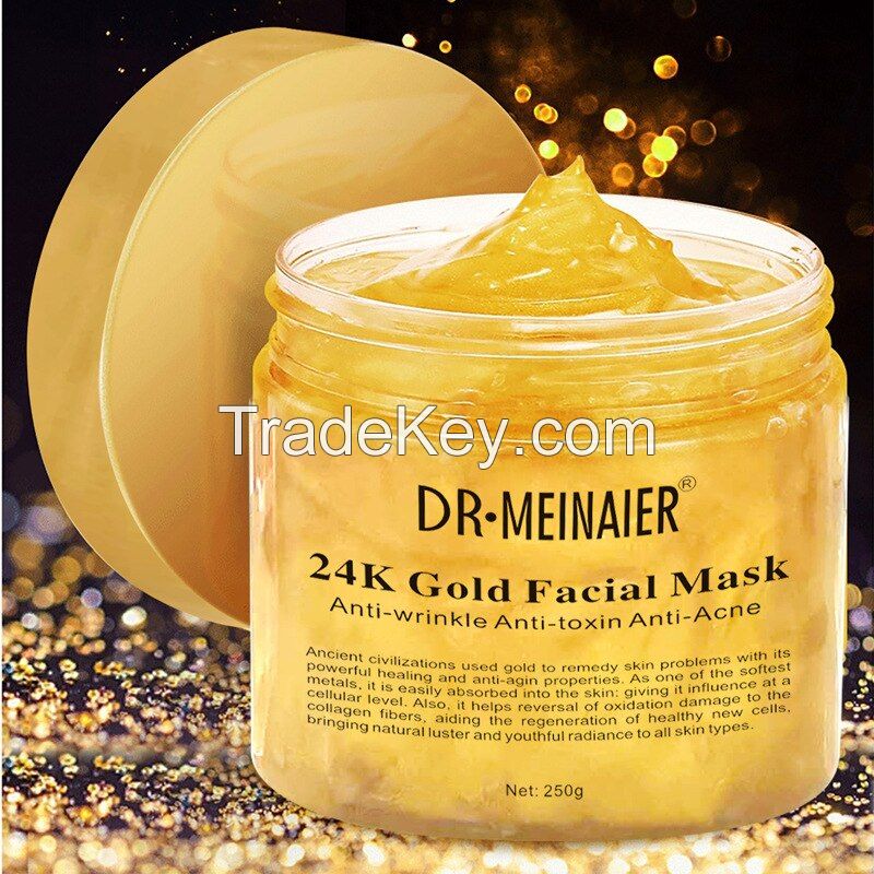 24K Gold Collagen Overnight Gel Facial Mask,Hydrating Moisturizing Anti Aging Body & Face Mask