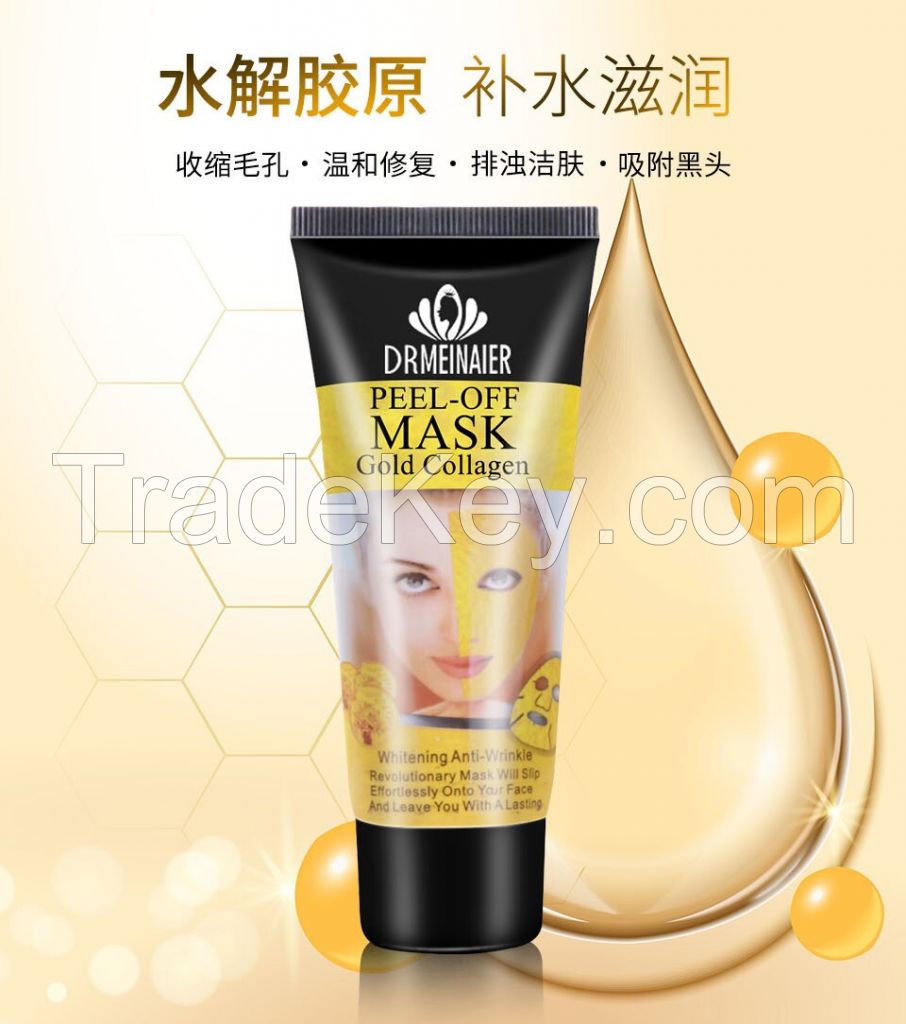 Blackhead Remover Mask,24k Gold Gel Vegan Collagen Peel Off Face Mask for Men and Women