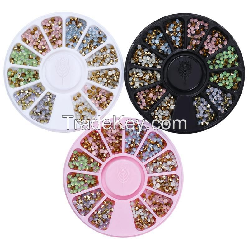 Manicure Decoration Accessories Disc Nail Glitter Rhinestone Crystal Gems Jewelry Bead