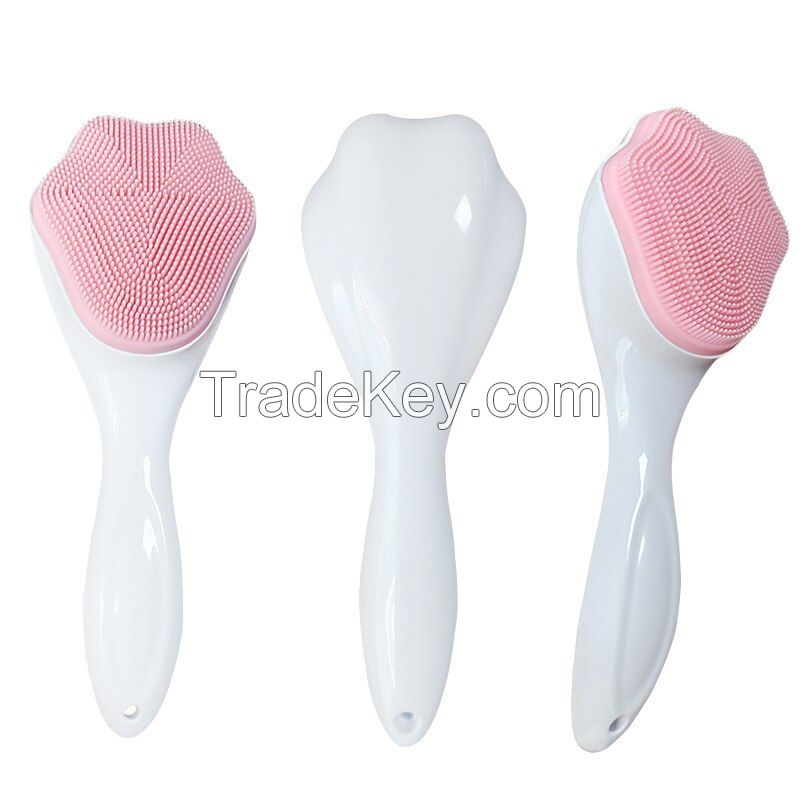 Silicone Face Scrubber Exfoliating Brush Manual Handheld Facial Cleansing Brush Blackhead Scrubber for Face Skincare