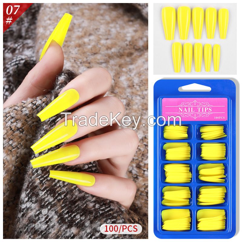 Lady French Style Full Cover Acrylic Artificial Nail Tips with Box for Nail Tips Art Salons and Home DIY