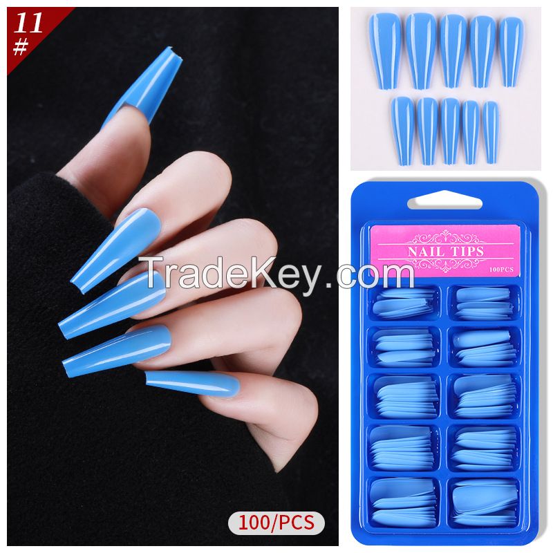 Lady French Style Full Cover Acrylic Artificial Nail Tips with Box for Nail Tips Art Salons and Home DIY