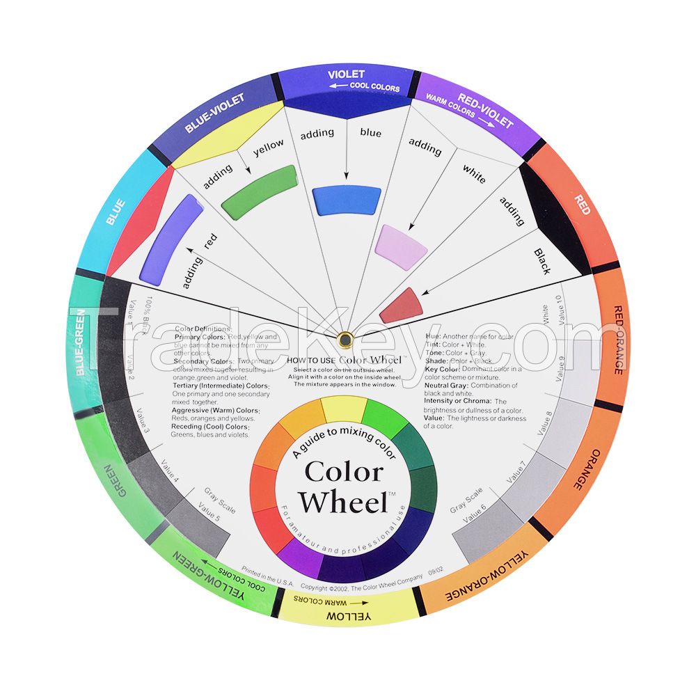 Creative Color Wheel Color Mix Guide Tattoo Pigment Chart for Paint Permanent Eyebrow Lip Body Tattoo (9.25inch)