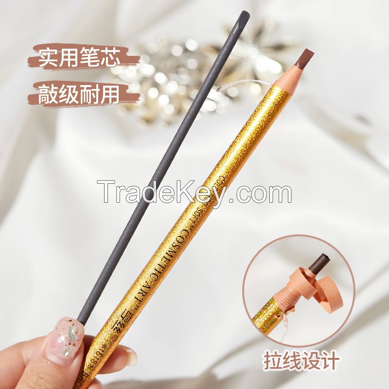 Long Lasting Eyebrow Pencil,Brow Tint Makeup Waterproof Golden Eye Brow Eyeliner Pen