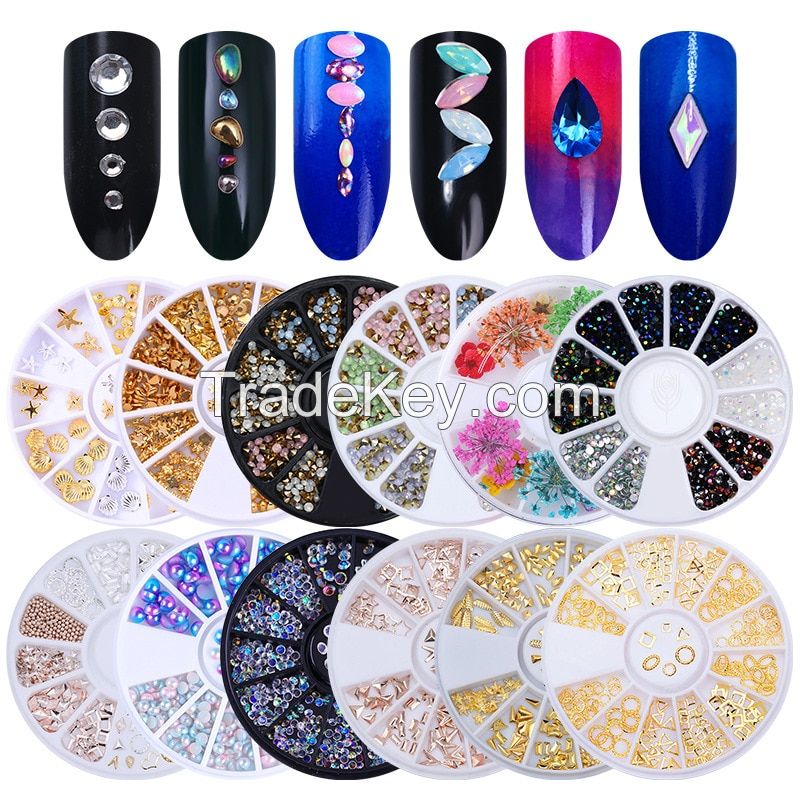 Manicure Decoration Accessories Disc Nail Glitter Rhinestone Crystal Gems Jewelry Bead