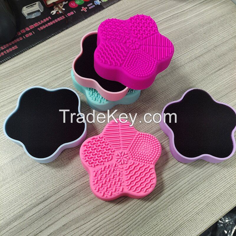 Silicone Makeup Brush Cleaning Mat Cosmetic Brush Cleaning Pad for Dry Brush Color Switch for Valentines Day