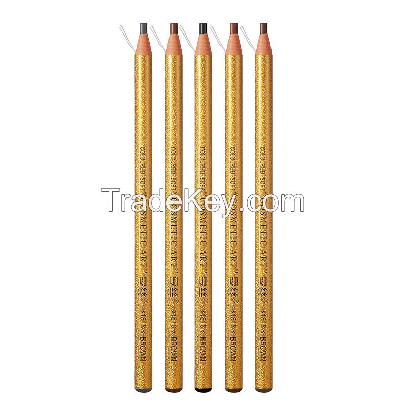 Long Lasting Eyebrow Pencil,Brow Tint Makeup Waterproof Golden Eye Brow Eyeliner Pen