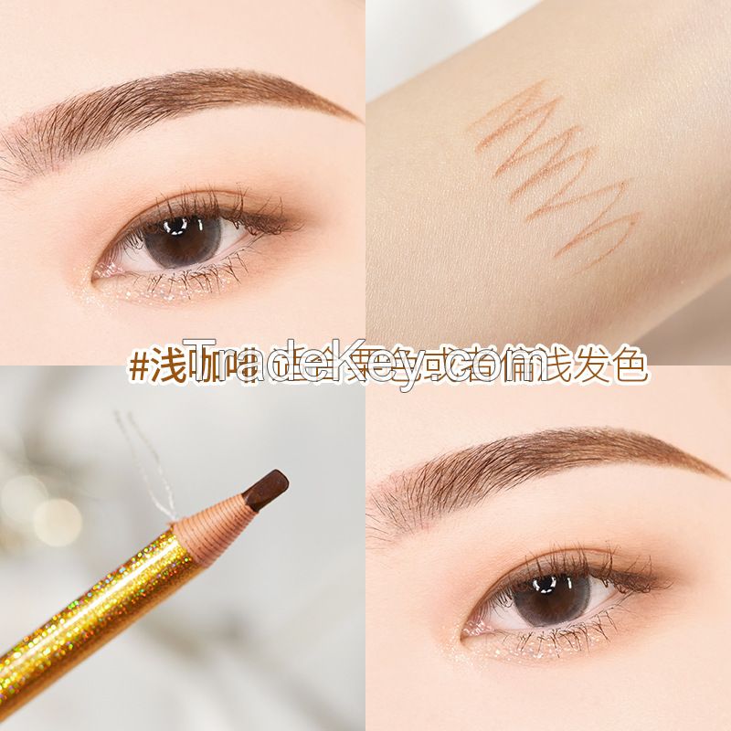 Long Lasting Eyebrow Pencil,Brow Tint Makeup Waterproof Golden Eye Brow Eyeliner Pen