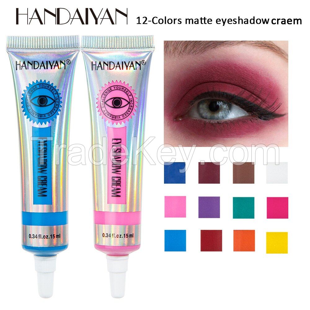 12 Colors Matte Liquid Cream Eyeshadow Waterproof and Highly Pigmented Eye Shadow Gel