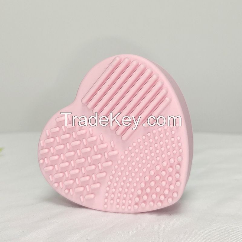 Silicone Makeup Brush Cleaning Mat Cosmetic Brush Cleaning Pad for Dry Brush Color Switch for Valentines Day